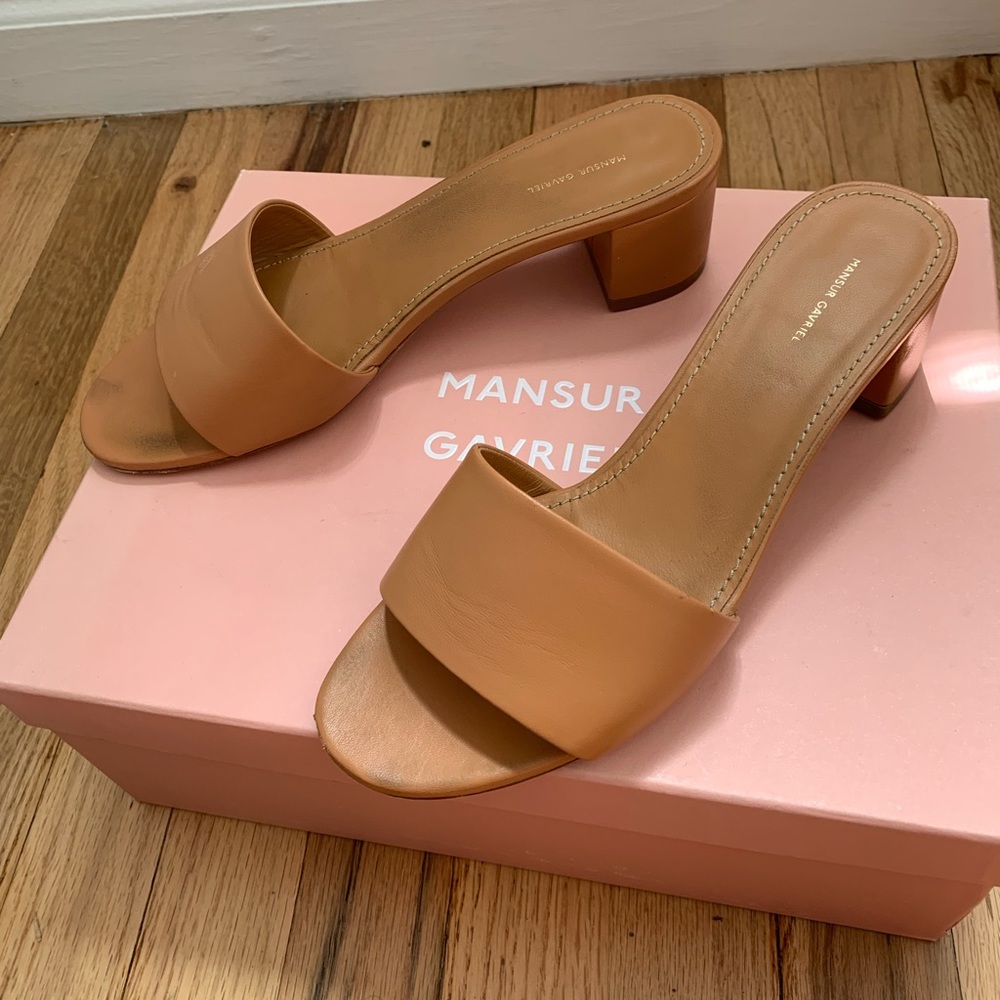 Mansur Gavriel 40mm One Strap Sandals in Saddle